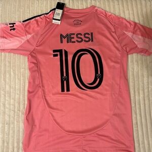 Adidas Pink Messi Soccer Jersey with Black Details